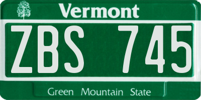 VT license plate ZBS745