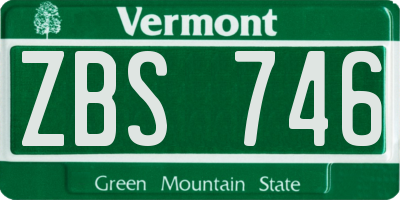 VT license plate ZBS746