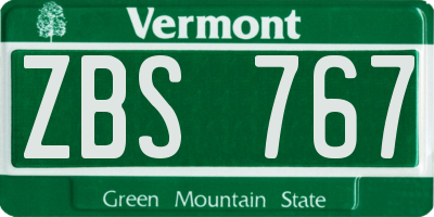 VT license plate ZBS767
