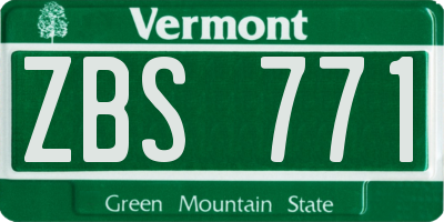 VT license plate ZBS771