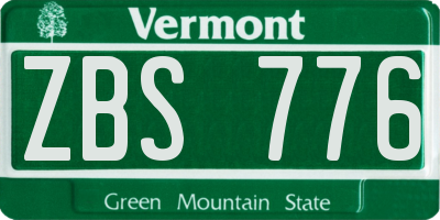 VT license plate ZBS776