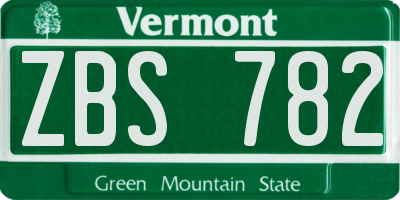 VT license plate ZBS782