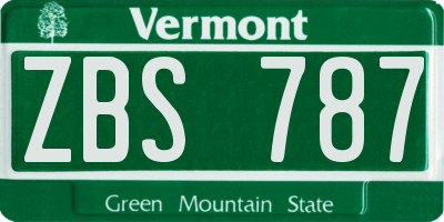VT license plate ZBS787