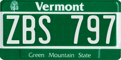 VT license plate ZBS797