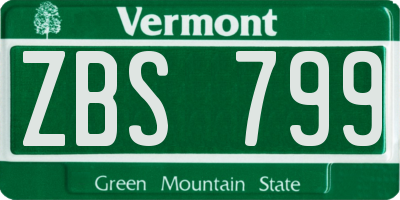 VT license plate ZBS799