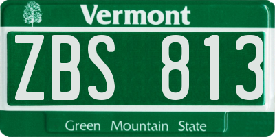 VT license plate ZBS813
