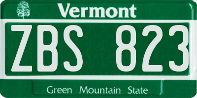 VT license plate ZBS823