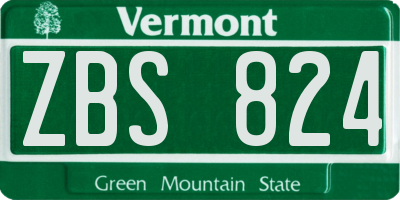 VT license plate ZBS824
