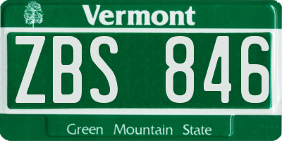 VT license plate ZBS846