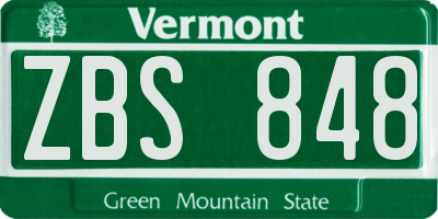 VT license plate ZBS848
