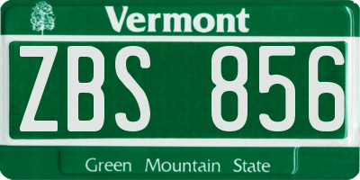 VT license plate ZBS856