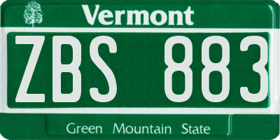 VT license plate ZBS883