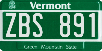 VT license plate ZBS891