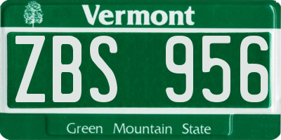 VT license plate ZBS956