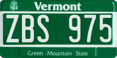 VT license plate ZBS975