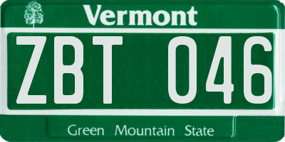 VT license plate ZBT046