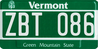 VT license plate ZBT086