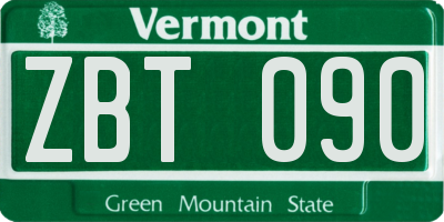 VT license plate ZBT090