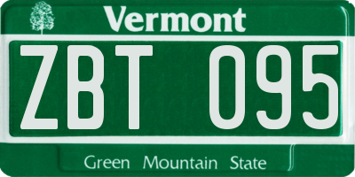 VT license plate ZBT095