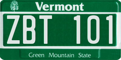 VT license plate ZBT101