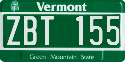 VT license plate ZBT155