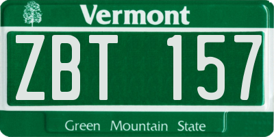 VT license plate ZBT157