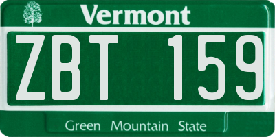 VT license plate ZBT159