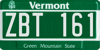 VT license plate ZBT161