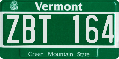 VT license plate ZBT164