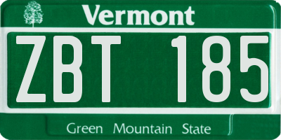 VT license plate ZBT185