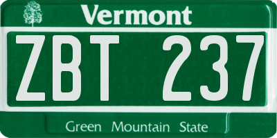 VT license plate ZBT237