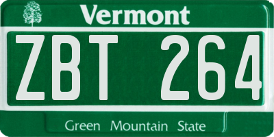 VT license plate ZBT264