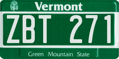 VT license plate ZBT271