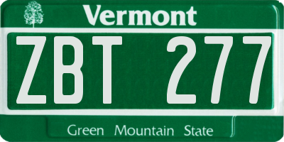 VT license plate ZBT277