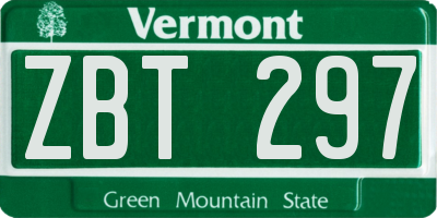 VT license plate ZBT297
