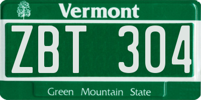 VT license plate ZBT304