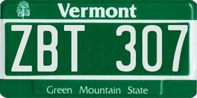 VT license plate ZBT307