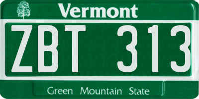 VT license plate ZBT313