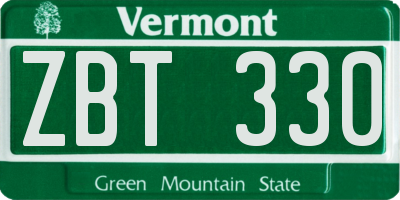 VT license plate ZBT330