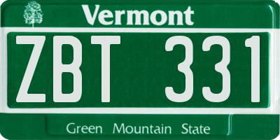 VT license plate ZBT331