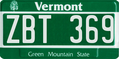VT license plate ZBT369