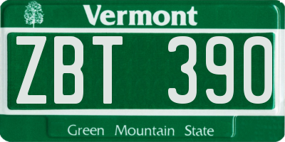 VT license plate ZBT390