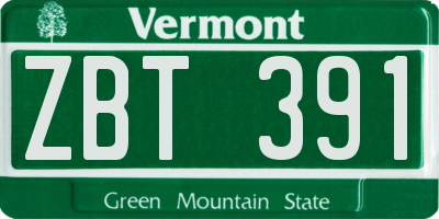 VT license plate ZBT391