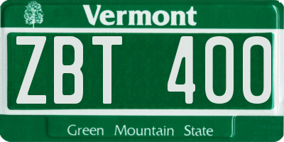 VT license plate ZBT400