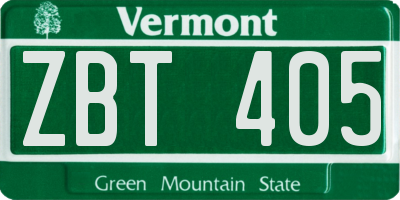 VT license plate ZBT405