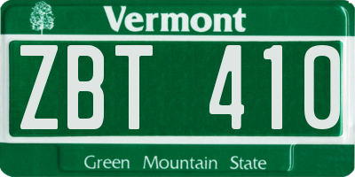 VT license plate ZBT410