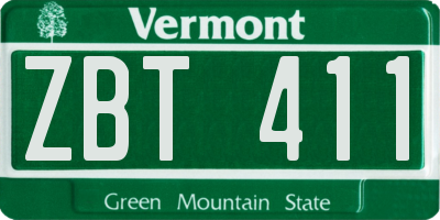 VT license plate ZBT411