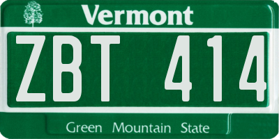 VT license plate ZBT414