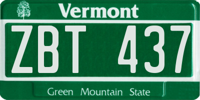 VT license plate ZBT437