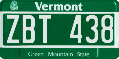 VT license plate ZBT438